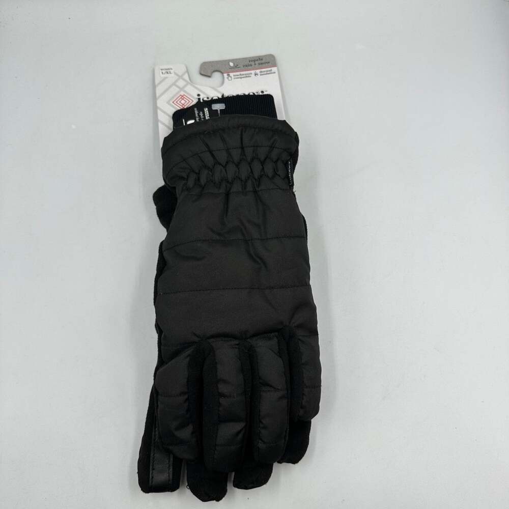 Isotoner Gloves Women's L/XL Black SmartDri Water Repellent NWT